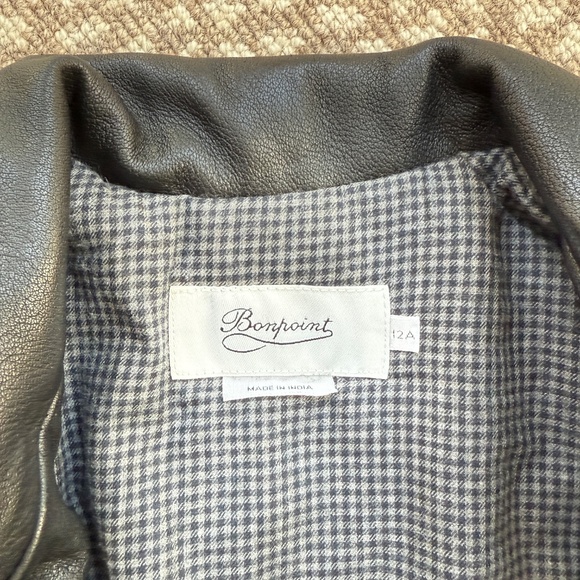 Bonpoint Like New Black Leather Jacket 12A - Picture 2 of 4